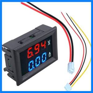 고품질 DC 100V 10A 전압계 전류계 파란색 + 빨간색 LED 앰프 미터 암페어 전압 이중 디지털 디스플레이 전
