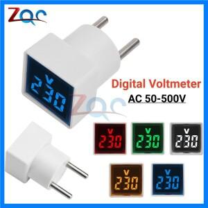 미니 범용 사각형 전압계 LED 디지털 전압계 전류계 AC 50-500V 전압 전류 표시기 자동차 볼트 앰프 테스터