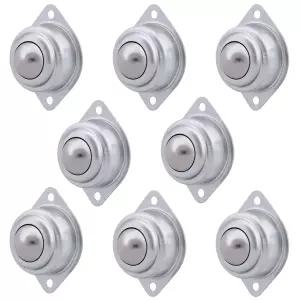 XiKe 8 팩 1 롤러 볼 이송 베어링 회전 캐스터 롤러가 있는 하드 크롬 스틸 장치 스탠드 컨베이어 장비 및