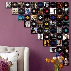 벽면장식 레코드샵 LP판 술집 아트월 레코드 복고 블루