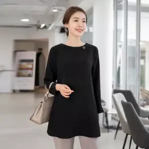 엄마옷 사각보석 라운드 블라우스 1GHJ23766 중년여성 마담 60 70대  빅사이즈 할머니