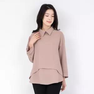 엄마옷 카라 이중 긴팔 블라우스 1GHJ23771 중년여성 마담 60 70대  빅사이즈 할머니