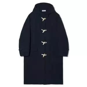파르티멘토 PARTIMENTO 오버사이즈 멜톤 더플 롱 코트 네이비 Oversize Melton Duffle Long Coat Navy 2814