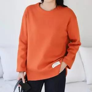 [다잇템] 여성 빅사이즈 기모긴팔티 컷오프 U넥 언발 맨투맨