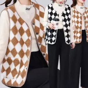 겨울 다이아 아가일 숏조끼 2컬러