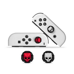 [호환품]닌텐도 호환 스위치 호환 OLED/스위치 라이트/스위치 조이스틱 커버와 호환되는 4pcs 쿨 해골 실리
