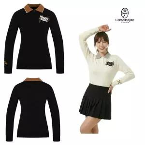 까스텔바작 여자 골프 니트카라  오靡 겨울 긴팔 도톰한 티셔츠 BGEWTL-702