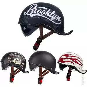 바이크 오토바이 반모헬맷 레트로 복고풍 엔틱 헬멧 카스코 모토 하프 독일 클래식 크루즈 HD 바이저 사계