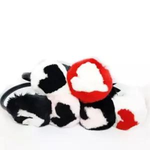 토끼털 하트 귀마개 겨울 방한 골프 퍼 털 귀도리 (WFJ68IK)