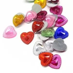 알록달록보석비즈 땡땡이하트 컬러별 아크릴큐빅 반짝이는 약2000개입 (WFJ6FTA)