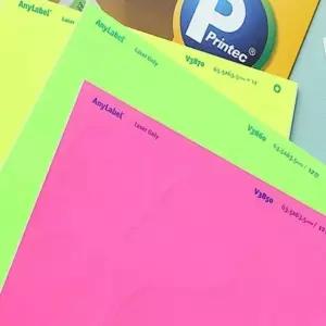 형광 색상 라벨 빨강 DIY 인쇄지 교육용 셀프 스티커 (WFK6M7U)