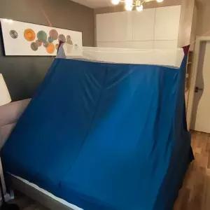 침대 암막 차양 수면 블루 M 텐트 모기장 휴대용 접이식