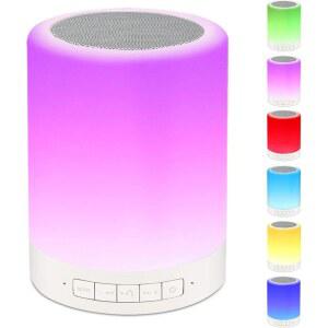 [미국배송] RAGZAN 야간 조명 블루투스 스피커 무선 휴대용 스마트 터치 컨트롤 침대 옆 테이블 램프 컬러풀한 LED 청소년 학생을 위한 최고의 선물 여자 친구 남자
