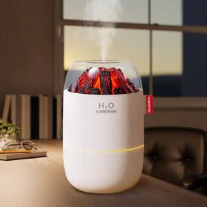 책상 침실 실내 식물을 위한 휴대용 미니 , 사무실 작은 방을 280ml USB로 구동되는 조용한 쿨 미스트 가습 야간 조명(흰색)