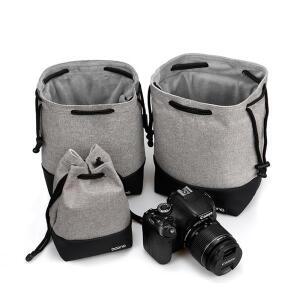 BOONA 미러리스 카메라 보관 가방 드로스트링 스티칭 디자인 방수 사진 렌즈 케이스 캐논 니콘 소니 펜탁스