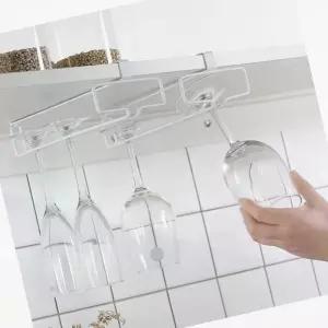 와인잔보관함 싱크대선반 컵홀더 주방수납 걸이식 화이트