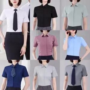프리미엄 여자 주름방지 반팔 셔츠(각카라) 교복