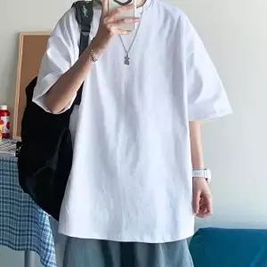 [모로엠]무지 신축성 이중마감 남성 레귤러핏 티셔츠 ON-TSA-QWA3436F