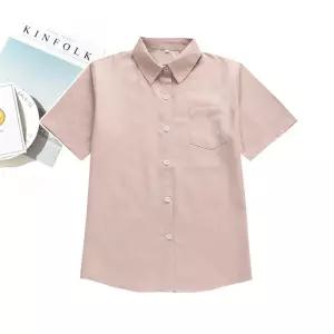 피치핑크 각카라 포켓 여자 교복셔츠 교복 학생복