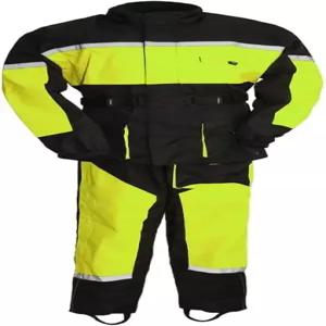 퍼스트 Mfg Co - 남성용 모터사이클 립스탑 레인 수트 방수 부드럽고 통기성 높은 가시성 가벼운 기어