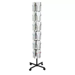 엽서 거치대 홍보물 원형 진열 바닥 A6블랙 블랙 전시대 꽂이