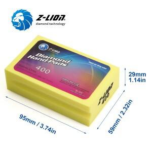 Z-LION 10 개/포장 다이아몬드 손 연마 패드 90x55mm 전기 도금 부드러운 거품 백업 돌 타일 연삭