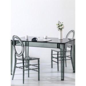 투명 릴 식탁 주방 데스크 고스트 등받이 라운드 베이직