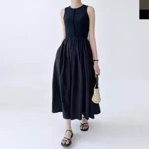 GSS ND62 플레어 레이어드 민소매 드레스 슬리스 롱원피스 (WFK5T4W)