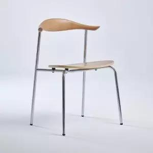 F514 우드 스틸 디자인 체어 2colors