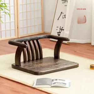 원목좌식의자 다도 낮은 가정용 패브릭 카페 좌식