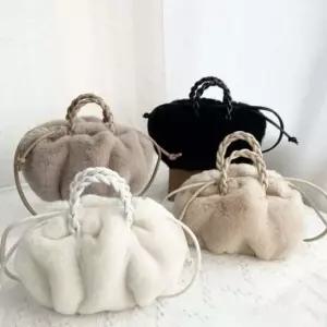 복조리 방한 퍼 스타일 미니 토트 숄더 크로스 백