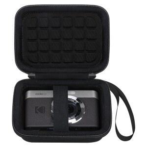 [미국배송] KODAK PIXPRO C1 프렌들리 줌 디지털 카메라용 BOVKE 여행용 케이스 컴팩트 포인트 및 샷 카메라 필름 홀더 백 AC 어댑터 충전 케이블용 메쉬 포켓 블랙