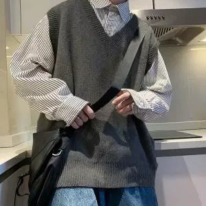 [하프클럽/]남성 2컬러 오버사이즈 넉넉핏 니트조끼 니트베스트