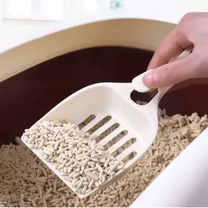 고양이 화장실 감자캐기 거치식 촘촘 모래삽 (화이트) 고양이모래삽