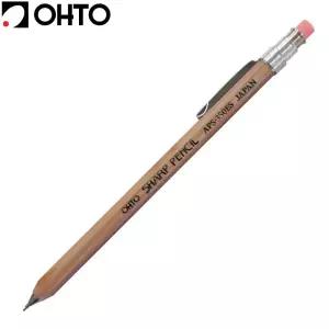 일본 OHTO 오토 목재 미니 샤프 0.5mm APS-350ES-NT 목축 연필 지우개 홀더 클립
