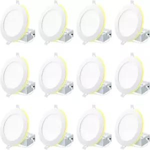 4인치 야간 조명 2700K-5000K 선택 가능 캔리스 웨이퍼 9W 120V 750LM 디밍 ETL FCC 포함 EOSMILE 12팩