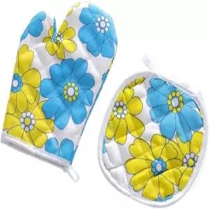 온마이제이에프디 2개 오븐 미트 냄비 홀더 세트 주방 장갑용 내열성