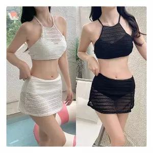 G.모데나 크로쉐 시스루 커버업 비키니 수영복_2컬러 362927