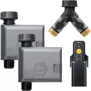 Orbit 21206 B-하이브 2세대 스마트 호스 급수기 타이머 Wi-Fi 허브 Y 스플리터가 포함된 2팩