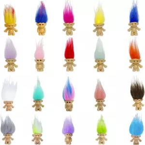 미니 트롤 인형 PVC 빈티지 액션 피규어 케이크 토퍼 크로매틱 사랑스럽고 귀여운 작은 남자 컬렉션 학교