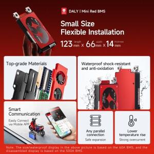 DALYBMS 4S 8S 16S 100A WiFi 모듈 포함 LiFePO4 리튬 배터리 용 RS485 통신 가능