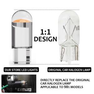 루보식 10pcs 24V LED 빛 T10 W5W COB SMD 자동차 전구 트럭 인테리어 읽기 번호판 램프 흰색 6000K 액세서