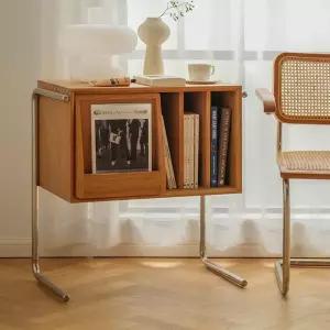 엔틱 lp 턴테이블 보관함 러버우드 수납장 장식장 구멍 포함