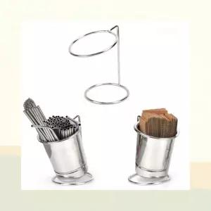카페 셀프바 빨대통 스텐 디스펜서 커피스틱 정리함 2구