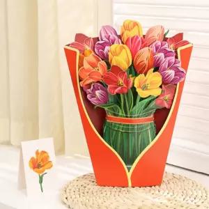 꽃다발 팝업 카드 특별 핸드메이드 생일 입체 축하 카드 기념일 카네이션 스승의날 인사