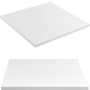 카분 유니버설 테이블 상판 24 x 인치 사각 팩 2 개, 리버서블 멜라민 조리대 전용, 가정용 또는 상업용 실내용, 두께 1 인치, 솔리드 화이트