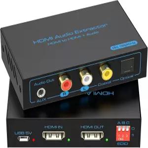 VPFET 8K HDMI 2.1 오디오 추출기 4K120Hz에서 광학 3.5mm AUX 어댑터 스플리터 컨버터 PS4 PS5 Xbox용