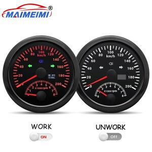 85mm GPS 속도계 0-200KM/H 속도 측정기 0-8000RPM 타코미터 2 in 1 디지털 포인터 자동차 게이지 레드 백라이트 RPM 센서
