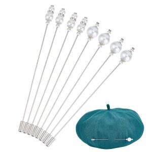 DELORIGIN 8PCS 빈티지 안전 모자 핀 스틱 라펠 황동 긴 손잡이 액세서리 넥타이 스카프 배지 슈트 브로치 장식용 주얼리 DIY 공예품