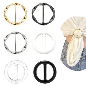 아토뮤트 6Pcs 스카프 링 클립, 여성용 티셔츠 타이 패션 셔츠 신허 다용도 숄 칼라 걸쇠, 스카프, 스웨터, 드레스, 여행 모자용 장식용 옷 모서리 매듭 클립